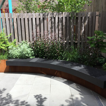 Modern Garden with Curved Corten Border