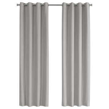 Curtain Panel, 2 Pieces, 52"Wx95"H Silver Solid Blackout
