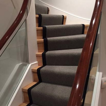 Grey Stair Carpet With Black Border
