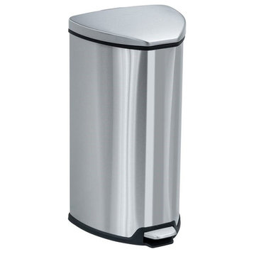 Safco Stainless Step-On 7 Gallon Receptacle in Stainless Steel