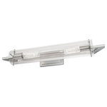 Norwell Lighting - Norwell Lighting 8145-BN-CL Faceted - Two Light Linear Wall Sconce - Linear sconce with ribbed, clear glass cylinder, cFaceted Two Light Li Brushed Nickel RibbeUL: Suitable for damp locations Energy Star Qualified: n/a ADA Certified: n/a  *Number of Lights: Lamp: 2-*Wattage:60w T10 Edison bulb(s) *Bulb Included:No *Bulb Type:T10 Edison *Finish Type:Brushed Nickel