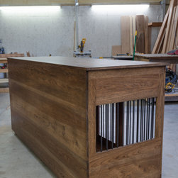 XL Double Kennel with Drawers in solid hickory lumber - Dog Kennels And Crates