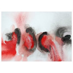 Irena Orlov Art - Red Black Watercolor Abstract Splash 2  Canvas Art Print, 36" - Abstract Minimalist Rothko Inspired. Abstract Painting Giclee of Original Wall Art,