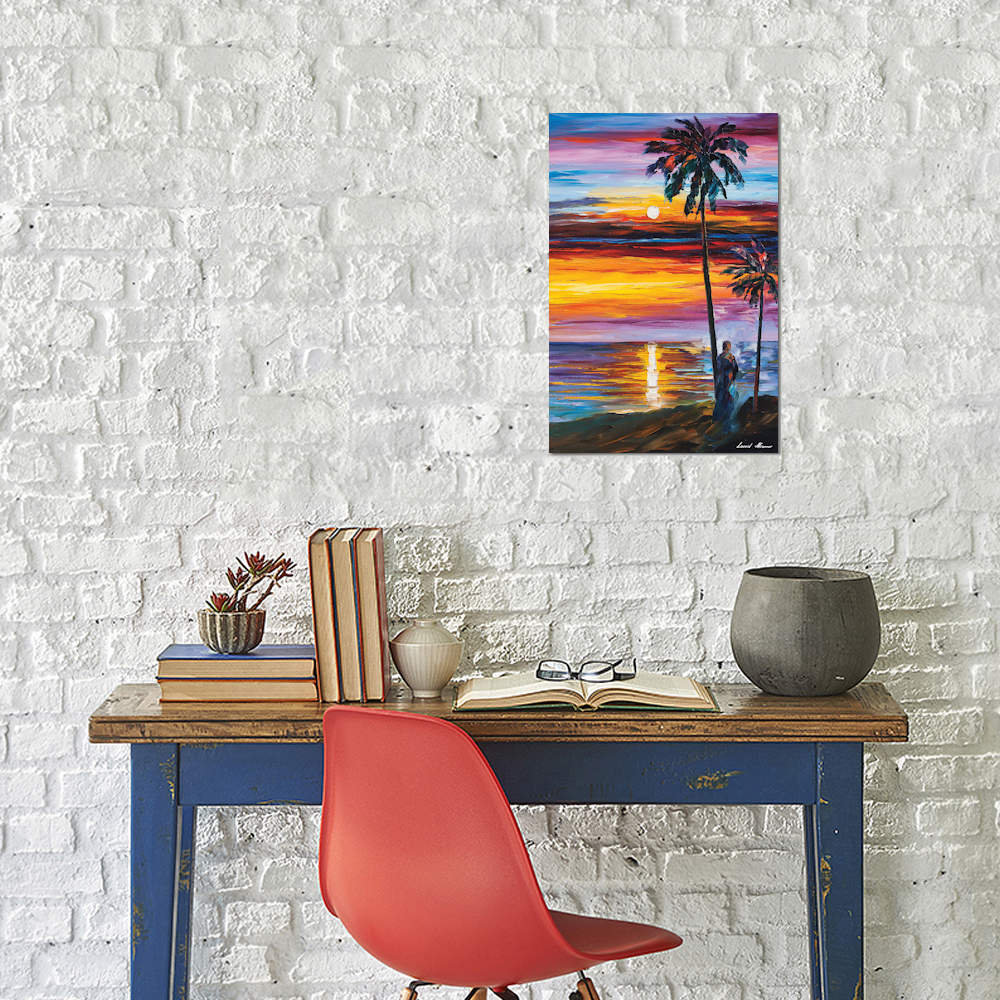 Caribbean Mood by Leonid Afremov Canvas Print, 12"x8"x0.75" - Tropical ...