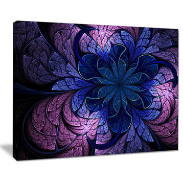 "Blue Purple Digital Art Fractal Flower" Large Canvas Print, 20"x12"