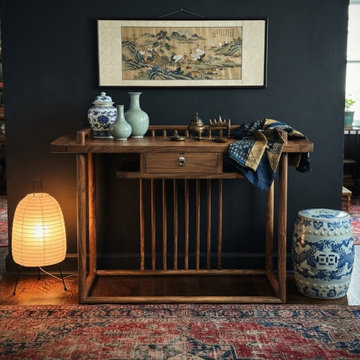 Simple Oriental Minimalistic Natural Wood Console Side Table Desk ws5029