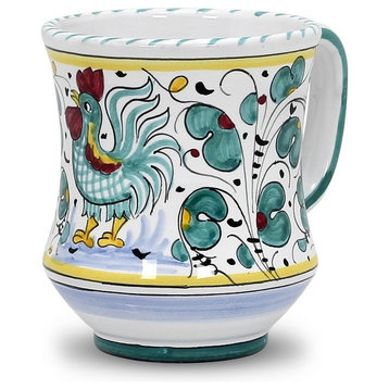Orvieto Green Rooster Concave Deluxe Mug