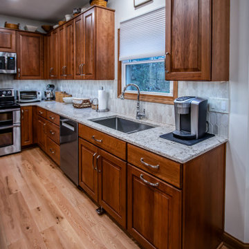 Cherry Cabinets with Pecan Stained Finish, Windemere Quartz Countertops