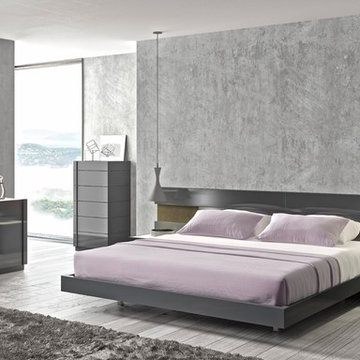 Amarante - Grey Contemporary Queen Size Platform Bed