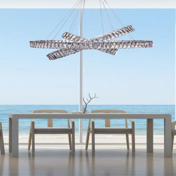 CH-415 Crystal Elegance LED Chandelier 3 Ovals CH-415