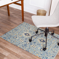 Tabrix Blue and Beige Rug'd Chairmat, 40"x54", .25" Pile Height