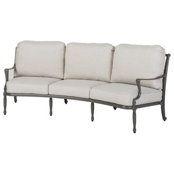 Bel Air Curved Sofa, Shade/Cast Silver