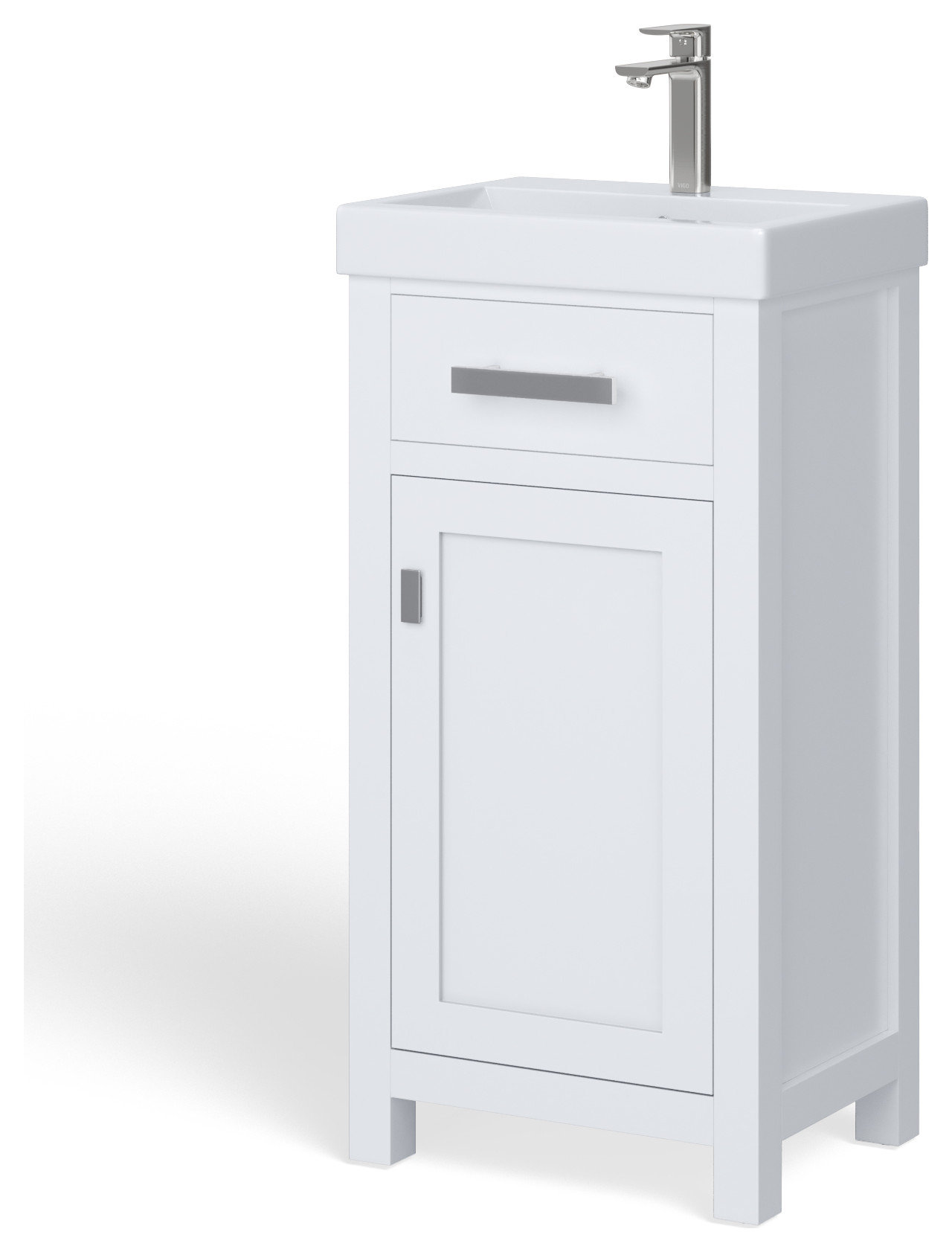 Mia Bathroom Vanity, White, 18", Single Sink