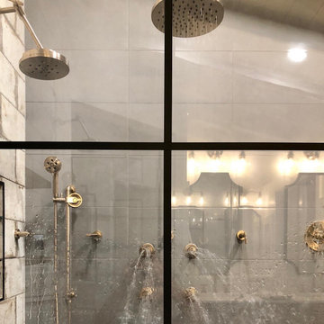 Brizo Carwash with Black Grid Shower Glass