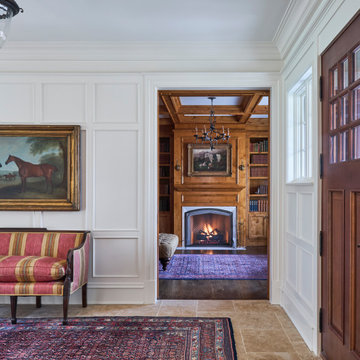 Entry Hall off Paneled Library