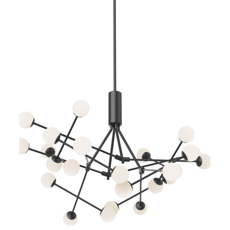 Moto Chandelier, Black, 39.625"Lx39.625"Wx25.25"