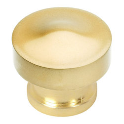Cosmas - Cosmas 704BB Brushed Brass Round Contemporary Cabinet Knob, Set of 10 - Cabinet And Drawer Knobs