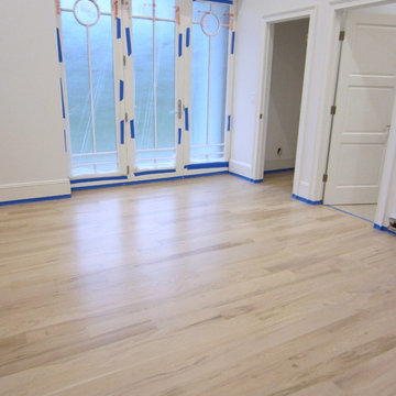 WATER MILL: 4" RED OAK INSTALLED AND PICKLED - 3 COATS BONA TRAFFIC SATIN
