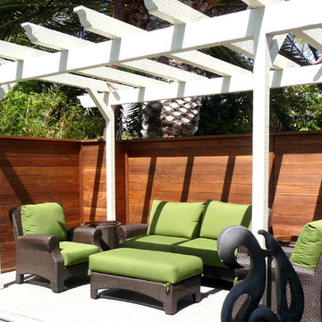 Painted Arbor and Redwood Fence, Manhattan Beach
