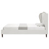 Rustic Mabor Caliana Bed, Linen, Cream White, Full