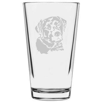 Labrador Retriever Dog Themed Etched All Purpose 16oz. Libbey Pint Glass