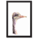 DDCG - Ostrich Profile Wall Art, Framed Canvas - The Ostrich Profile Black Framed Canvas, 12x18 from our  Animals Collection showcases a simplistic head shot of an ostrich.  This framed canvas helps you add some instant character to your house. This wall art comes printed on professional grade tightly woven canvas with durable construction and finished backing, making it simple and easy to hang in your home. The result is a stunning piece of wall art you will love.