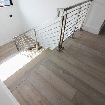 75_Modern Stairway: White Oak & Stainless Steel Balustrade, McLean VA 22101