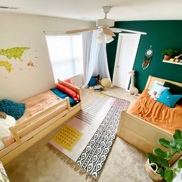 Natural Classic Twin bed with Guardrail and Trundle