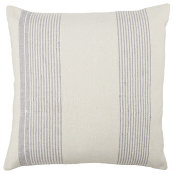 Jaipur Living Parque Indoor/Outdoor Striped Poly Fill Pillow 20", Gray and Ivory