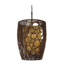 Corbett Lighting Havana Hand Woven Abaca 6-Light Entry Pendant - Pendant Lighting