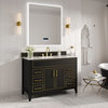 The Monaco Bathroom Vanity, Black Onyx, 48", Single Sink, Freestanding
