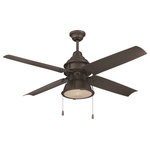 Craftmade - 52" Espresso Ceiling Fan w/ Blades & LED Light - Craftmade Port Arbor PAR52ESP4 - Port Arbor brings industrial style to the great outdoors. Suitable for wet locations, the ruggedly handsome Port Arbor features visible hardware details, hammered-texture surfaces and all-weather blades with a look of serious determination. The retro-chic integrated light fixture with a tough, Fresnel shade as distinctive as it is durable adds a perfect finishing touch.