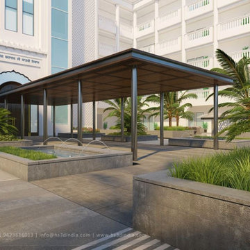 Beautiful Front Yard Landscaping Design, 3D Rendering Designs, 3D Images