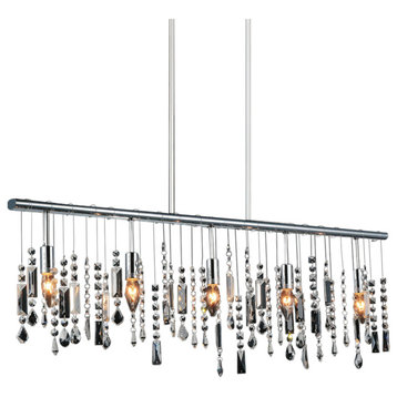 Janine 5 Light Down Chandelier With Chrome Finish