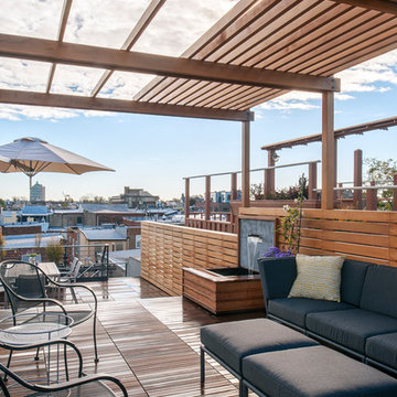Modern Roof Deck with Water Feature