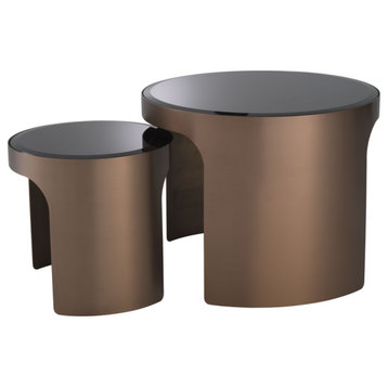 Round Copper Side Table Set (2) | Eichholtz Piemonte