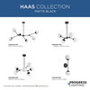 Haas Collection 6-Light Mid-Century Modern Chandelier, Matte Black