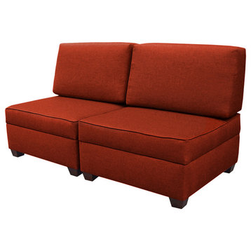 Duobed Storage Sofa Bed, 36"x72", Brick Red