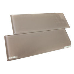 4x12 Glossy Smoke Subway Glass Mosaic Tiles - Home Accessories & Decor