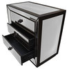 Seli Silver With Hazelnut Trimming Mirrored 3-Drawer Night Stand