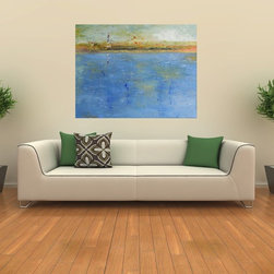 Lighthouse Abstract over Sofa - Paintings