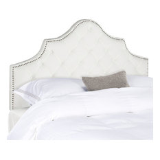 50 Most Por Velvet Headboards For 2018 Houzz Safavieh Arebelle White Velvet Tufted Headboard Full Headboards