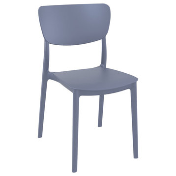 Monna Outdoor Dining Chair, Set of 2, Dark Gray