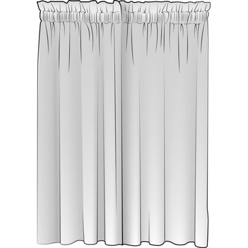 Heavy Basket Linen Beige 63" Rod Pocket Curtain Panels Pair Cotton, Unlined