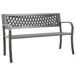 vidaXL - vidaXL Garden Bench 49.2" Steel Gray - vidaXL Garden Bench 49.2" Steel GrayvidaXL Garden Bench 49.2" Steel Gray - 312039, Take a load off in your garden, on your patio or any other outdoor space on this garden bench. Made of powder-coated steel and lattice-patterned plastic backrest, this bench is weather-resistant and highly durable. With its understated and timeless design, this bench will add a touch of style to your garden or patio.