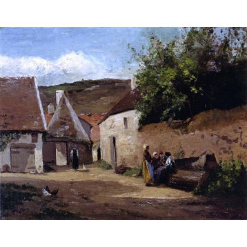 Camille Pissarro Village Corner, 21"x28" Wall Decal Print