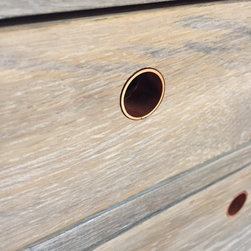 Detail : Drawer (finger) pull(s) made of inlaid copper - Kitchen Storage And Organization