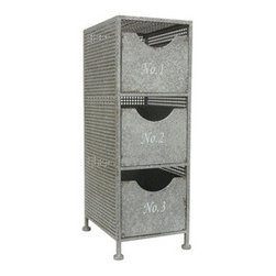3-Drawer Raw Metal Cabinet - Products