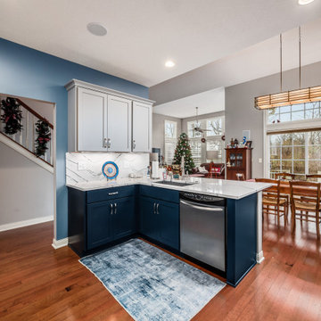 Two-Tone Transitional Kitchen Remodel Done with Cabinet Refacing