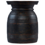Hooker Furniture - Hooker Furniture Big Sky Resin Urn Spot Table in Black Finish - The natural beauty and near mystical experience of the American wilderness inspires a spirited collection from Hooker Furniture, a celebration of dramatic vistas and the freedom to roam, a land of rough-hewn timber and towering snow-capped peaks, boundless plains, and cool, clear mountain lakes. Hooker brings home a dream of wide-open spaces and a life lived in tandem with iconic landscapes with furnishings that evoke the weight, heft and heritage of post and beam construction, the mark and artistry of true craftspeople, and substantive, thoughtful designs right for today. Watch for warm, rustic, hickory veneer, and rich finishes like charred timber, dusk, and avalanche, organic textures like burlap and top grain leather, forged hardware, and classic moldings for the traditionalist. Those with a more modern bent will gravitate toward the clean lines of waterfall edges, crosshatch surfaces and planking details that speak to authenticity and the hand of the maker. Welcome to the peaceful, easy feeling of Big Sky. It’s time to simply breathe.